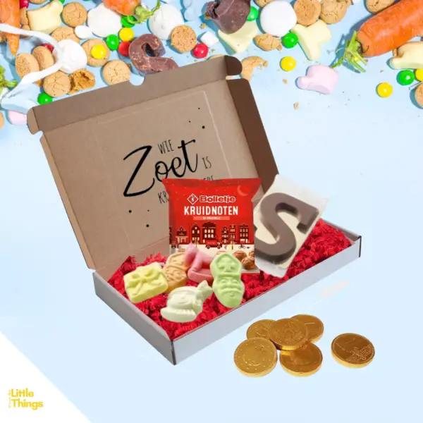 Sint pakket - kruidnoten, chocoladeletter, schuimpjes, munten