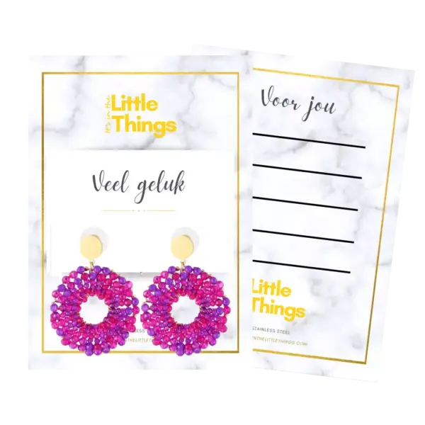 Statement oorbellen - party donut - fuchsia | It's in the Little Things