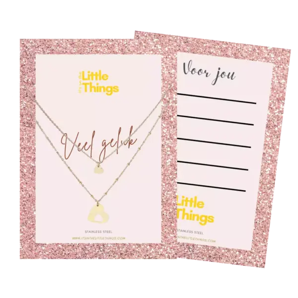 Set ketting - Hartjes - moeder en kind - goud | It's in the Little Things